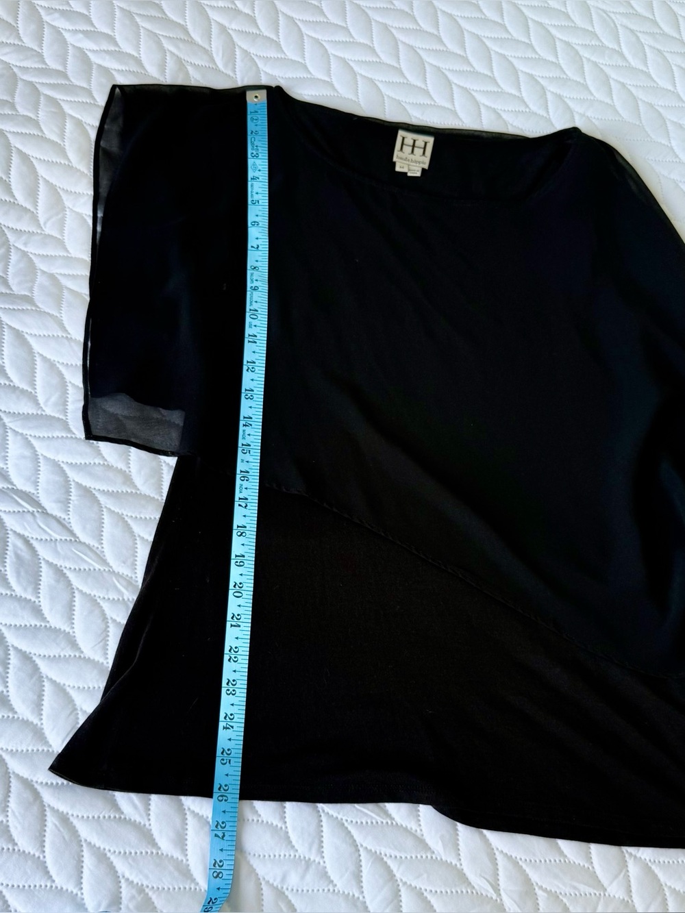 Haute Hippie Black Asymmetric Overlay Tank Blouse Sheer Size Medium - Picture 5 of 8